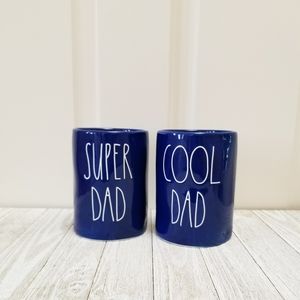 Rae Dunn Blue SUPER DAD COOL DAD Ceramic Candle